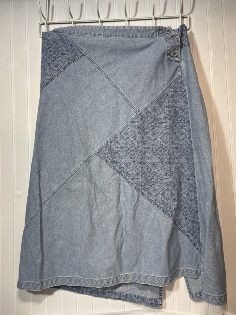 Women's Denim Skirt Blue Jean Midi Length Elastic Waist